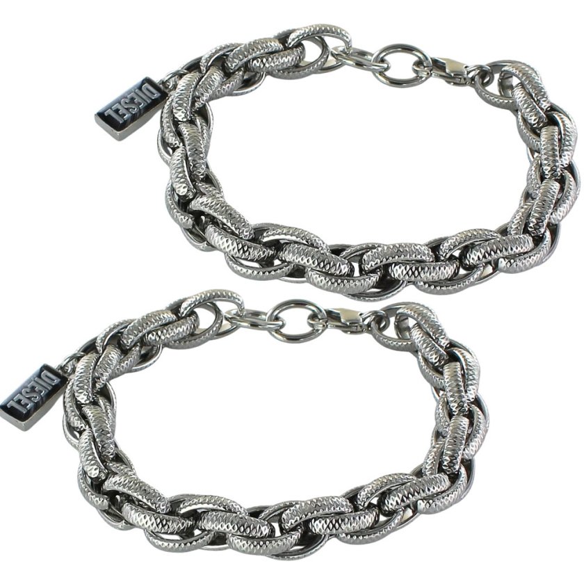 ディーゼル DIESEL ペアブレスレット ステンレス シルバー チェーン