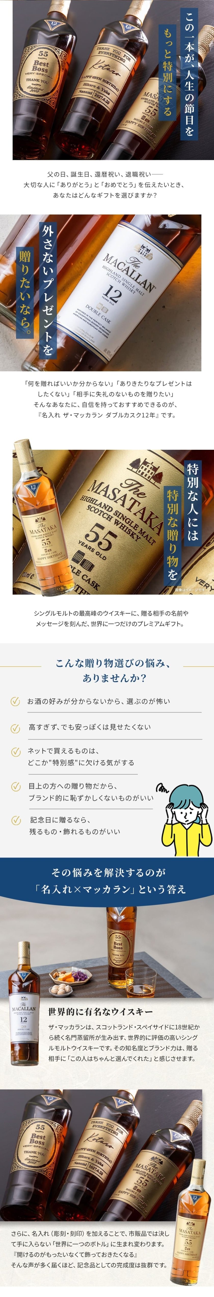 名入れ ザ・マッカラン ダブルカスク 12年 700ml ウイスキー ギフト 父