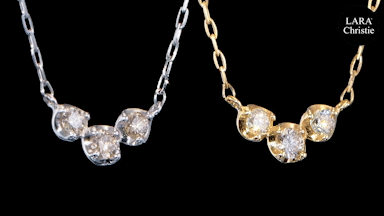 ララクリスティー ダイヤモンド スリーストーン ネックレス 3石 0.15ct