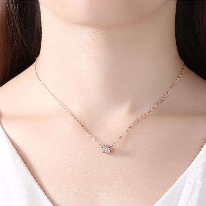 ネックレス 40+5cm アジャスター 引き輪 キュービックジルコニア 
