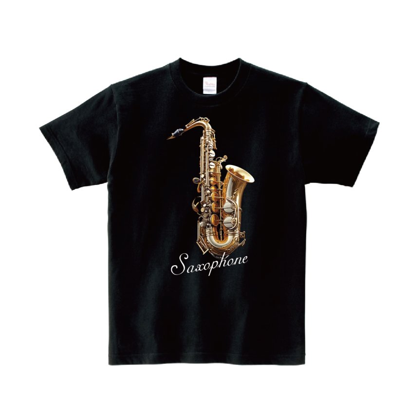 Tシャツ 半袖 】034 サックス JAZZ saxophone 管楽器 吹奏楽 ジャズ