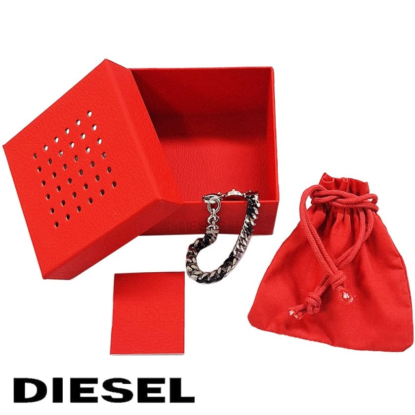 【美品】DIESEL IDプレート 喜平 チェーン ブレスレット バイカラー DIESEL ディーゼル ブレスレット 喜平チェーン バイカラー DX1498931