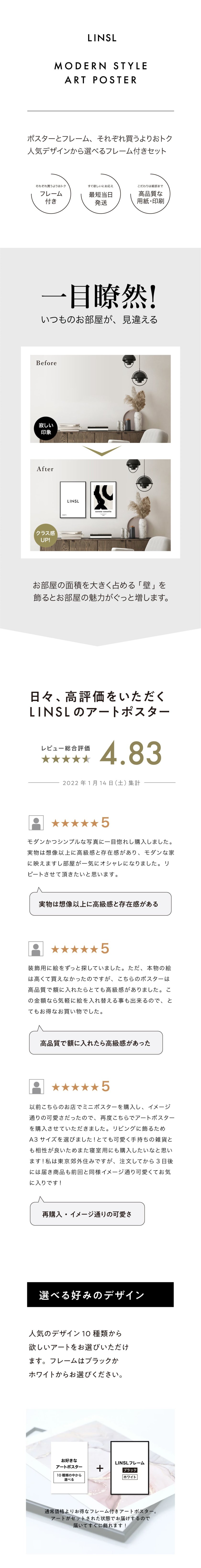カラフル モダン フレーム付きポスター アート A4 A3 A2 大型 選べる