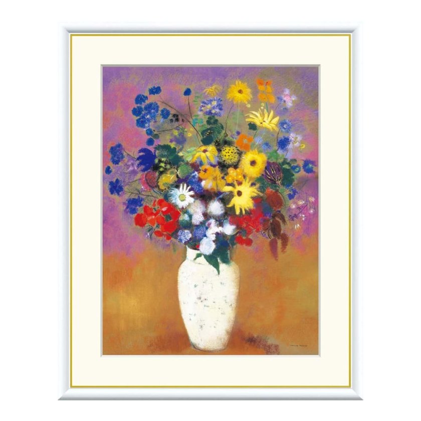 Odilon Redon（オディロン ルドン） 白い花瓶の花 アートポスター