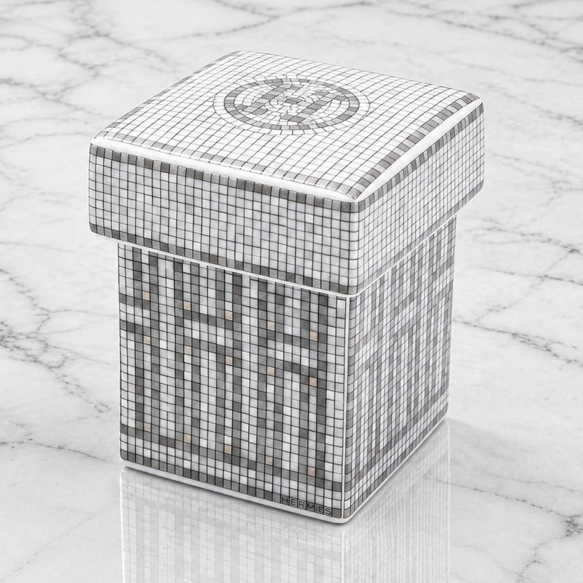 エルメス 訳あり 灰皿用 シエスタ シュガーポット エルメス シュガーポット HERMES モザイク24 プラチナ PM 砂糖入れ