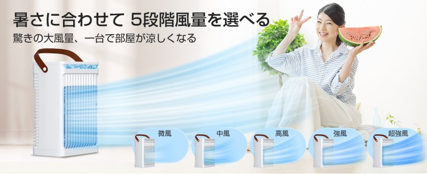 コンパクト氷風機 冷風機 冷風扇 【2026新設計 -11℃の冷却力 5段階風量】 卓上冷風機