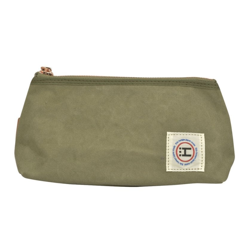 エドハンプ 江戸帆布 ポーチ ペンポーチ 化粧ポーチ 粋和 EH-009 KHAKI 