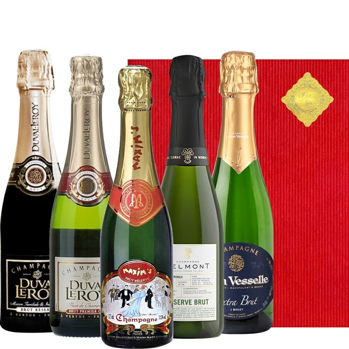 モエロゼ＆ヴーヴクリコ ハーフボトル 5本セット 375ml シャンパン 高級 シャンパン 375ml ハーフボトル 5本 ギフト 有名ブランド