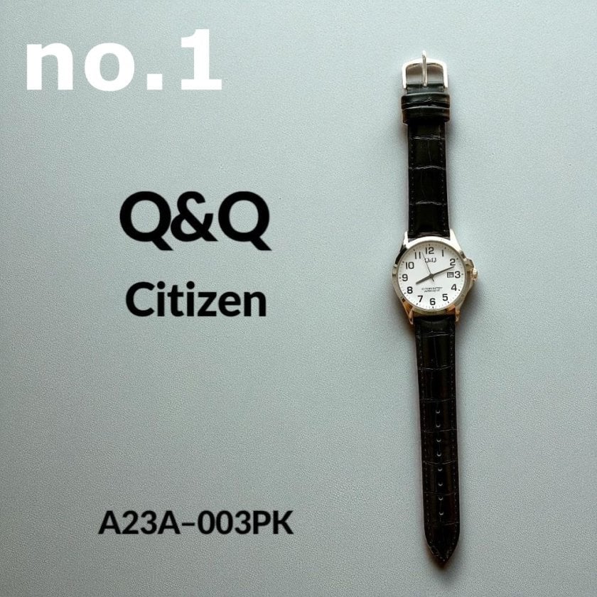 Q&Q シチズン 腕時計 メンズ シンプル アナログ 収納ケース付き