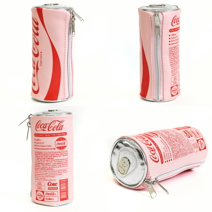 Coca Cola コカコーラ 缶型 ペンケース 筆箱 ポーチ 小物入れ ふでばこ
