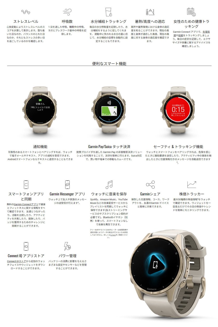 ◇人気◇ GARMIN ガーミン Fenix 6S スマートウォッチ 箱 保証書 など 