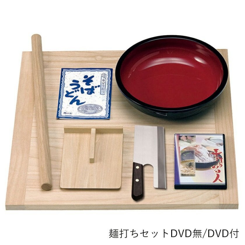 そば打ち　うどん　こね鉢（天然木製）漆塗り　麺切り包丁セット 打ちセット | てまひま工房 | 蕎麦打ち うどん打ち セット 麺棒 こね鉢