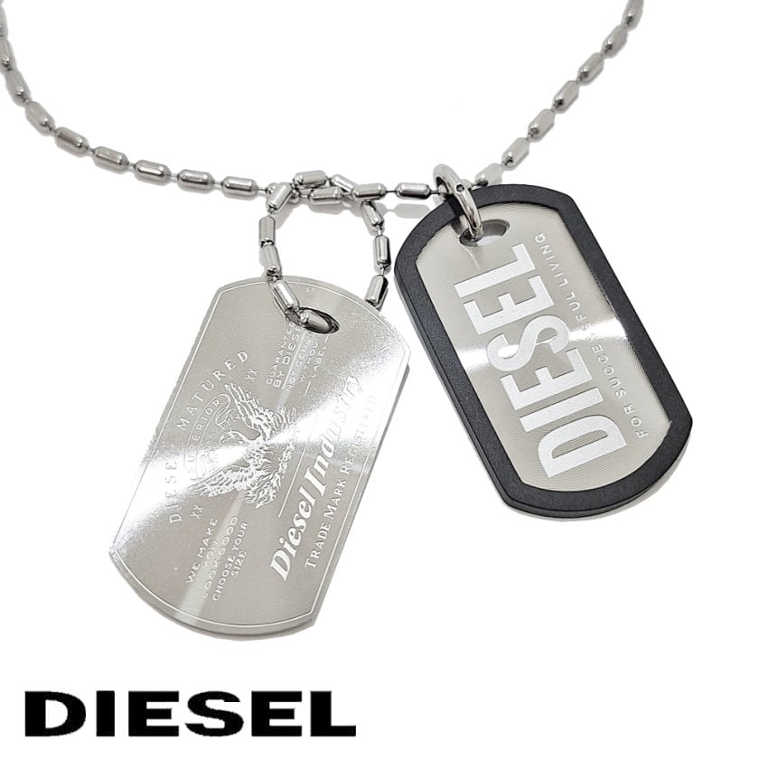 DIESEL ディーゼル ネックレス ドックタグ ダブルヘッド DX1553040