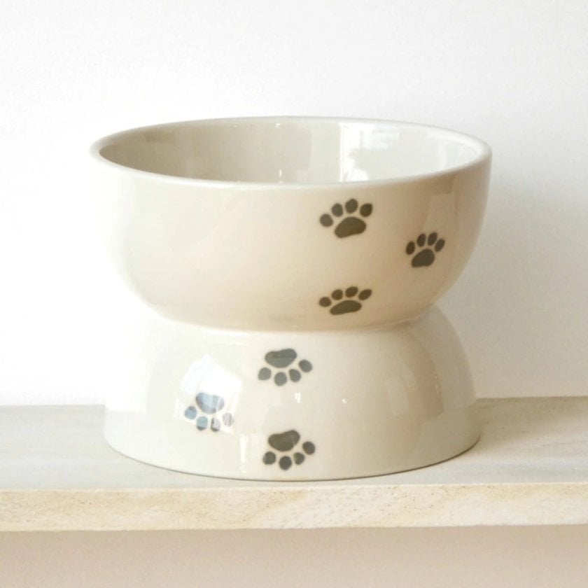猫用食器 足跡デザイン 陶器製 ☆有田焼☆【ペット用食器（足跡）】ネコ用食器 可愛い 犬用食器 猫用