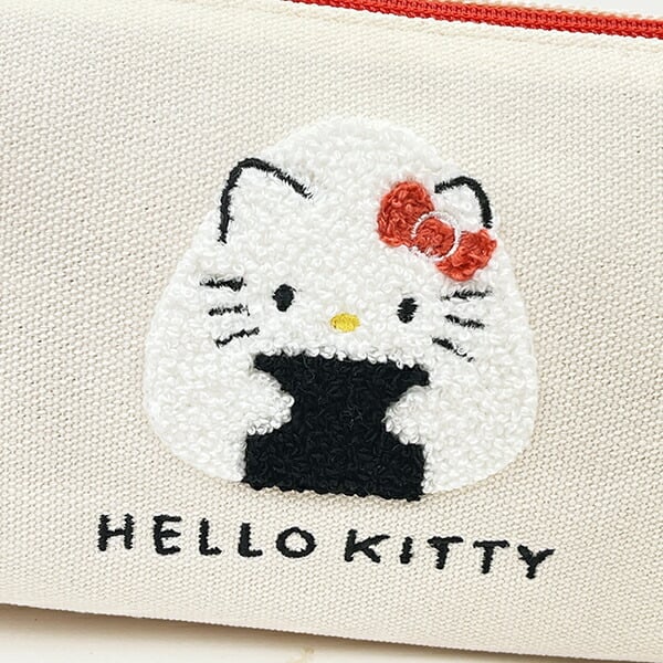 サンリオ ハローキティ 帆布サガラ刺繍スクエアポーチ おにぎり