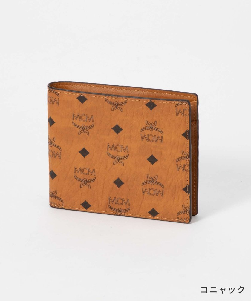 未使用　MCM エムシーエム　レザー二つ折り財布　コニャック　ドイツ製 エムシーエム MCM MXS8SVI66 二つ折り財布 レディース 財布 ミニ財布