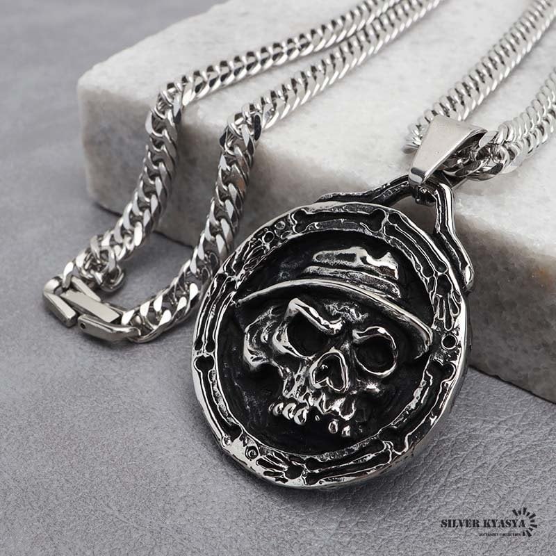 DEAD STOCK 旧リアルマッコイズ　8TH AIR FORCE ネックレス ステンレス メダルネックレス スカルネックレス シルバー ダブル喜平