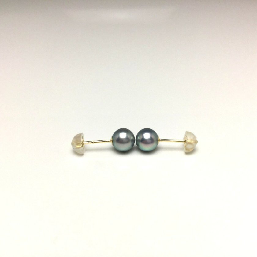 真珠 ピアス パール アコヤ真珠 スタッド 5.5-6.0mm シルバーブルー 