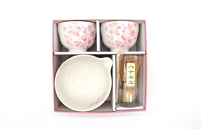 片口抹茶碗セット 華まつり 茶筅 茶杓付き 茶道具セット 初心者向け