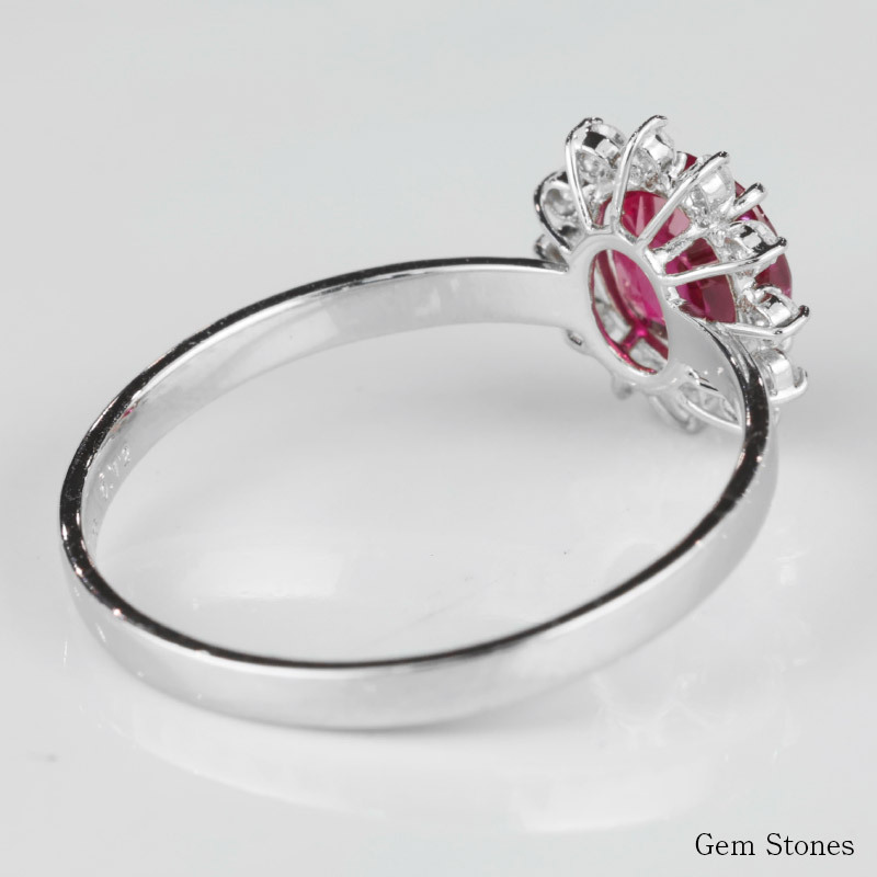 上質 ルビー 1.105ct ダイヤモンド プラチナ Pt900 リング 指輪