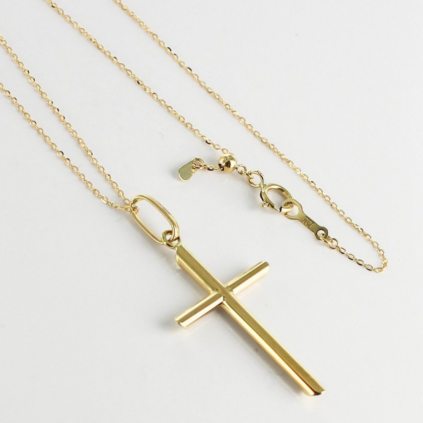 18金 十字架 クロス ネックレス K18 18K レディース 母の日 45cm 