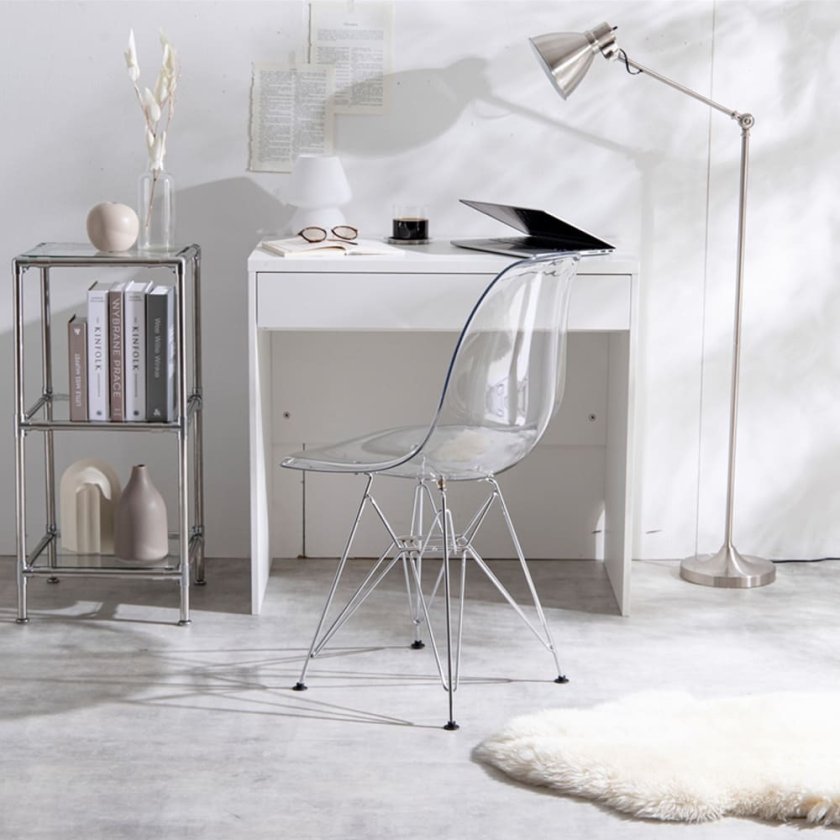 ②Eames サイドシェルチェア DSR Vitra製 エッフェル イームズ薄灰 Eames（イームズ） DSR イームズサイドシェルチェア イームズ チェア