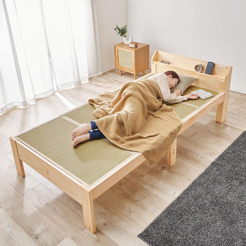 ヘッドボード付きシングル畳ベッド 畳ベッド い草ベッド すのこベッド 