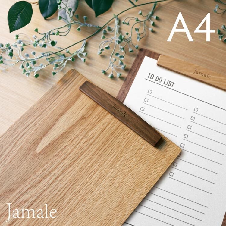 Jamale 天然木 A4 バインダー クリップボード マグネットクリップ 日本