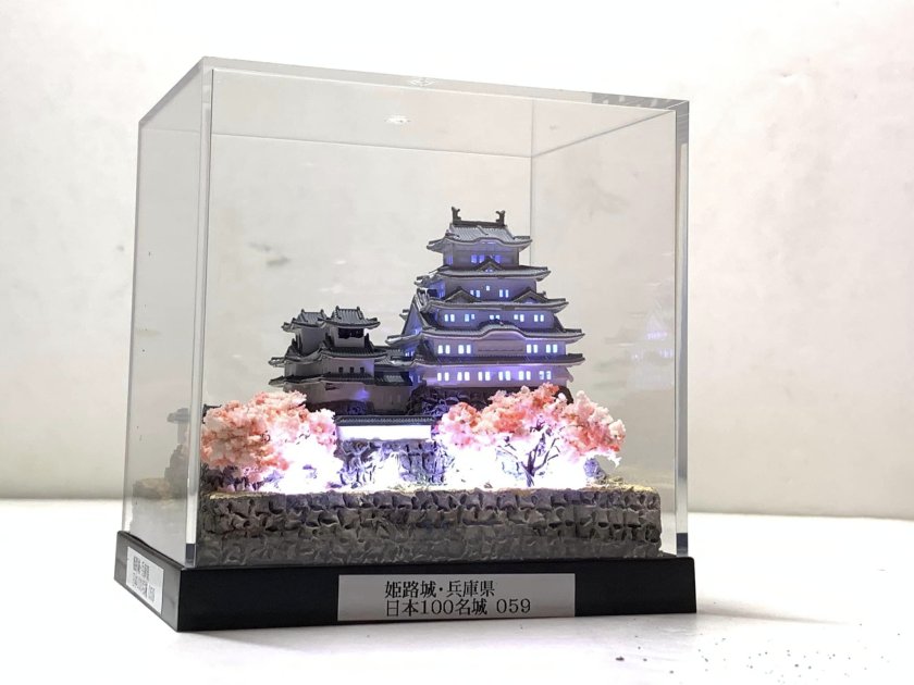 日本の城059 姫路城 1/800D ・兵庫県 ライトアップ仕様 世界遺産・ 城