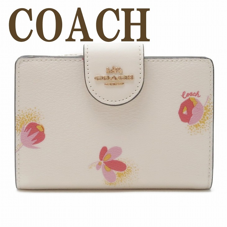 コーチ COACH 財布 レディース 二つ折り財布 フローラル 花 ピンク