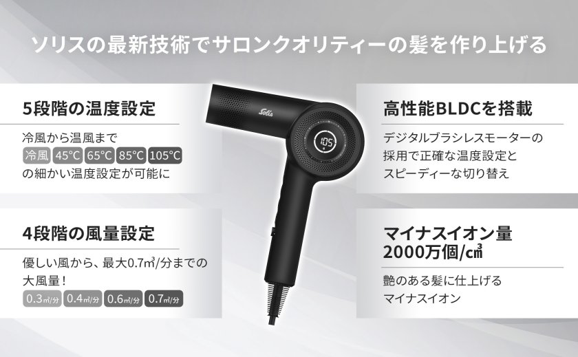 solis公式ショップ ソリス ドライヤー SD330 プロ仕様 軽量速乾