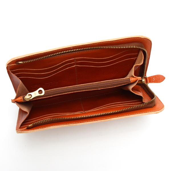 値下げ　美品　IL BISONTE　イルビゾンテ　折り財布　キャメル イルビゾンテ IL BISONTE L字ファスナー長財布 C0909 145 CARAMEL 本革