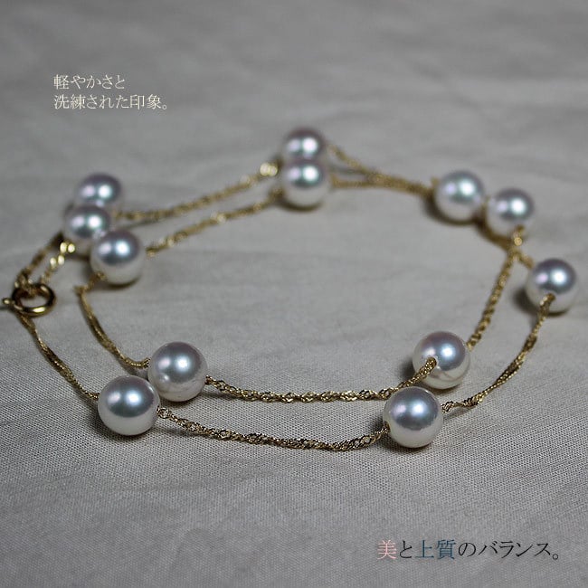 真珠【真珠 ネックレス】あこや真珠 パール K18 ネックレス ベビー