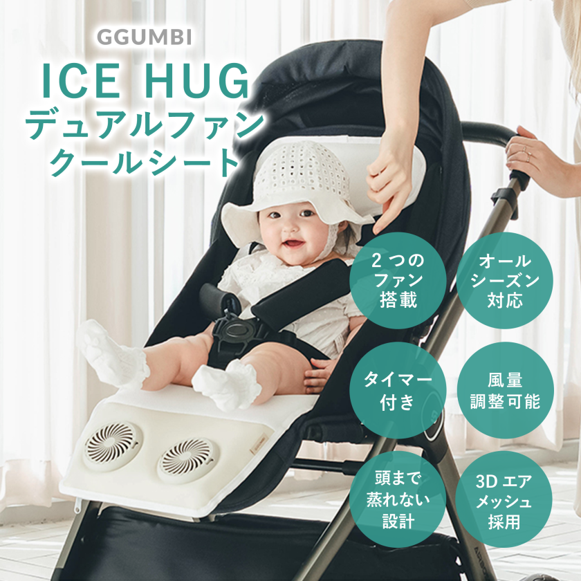 ICE HUG デュアルファンクールシート アイスジェルパック 2個付き
