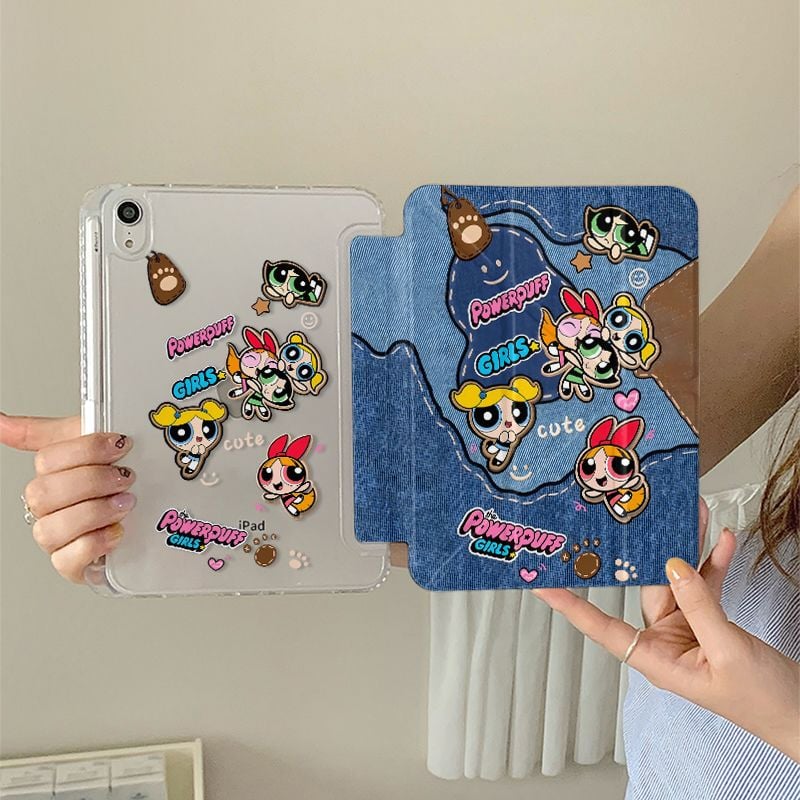 iPadケース パワーパフガールズ アイパッドカバー 手帳型 かわいい