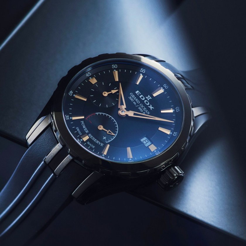 【美品】腕時計 メンズ EDOX エドックス グランドオーシャン クロノグラフ エドックス EDOX グランドオーシャン パワーリザーブ オートマティック