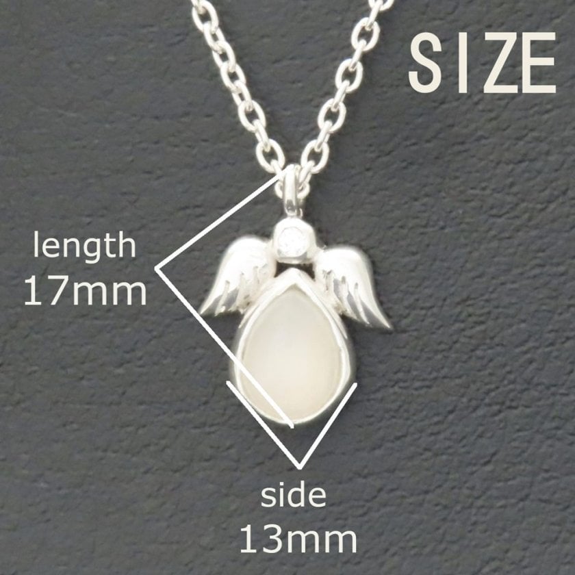 ☆天然石☆ 白砡 ネックレス アクセサリー 天然無処理 （精巧な彫刻）美品 天使の翼ネックレス ムーンストーン シルバー925 【刻印無料】 翼