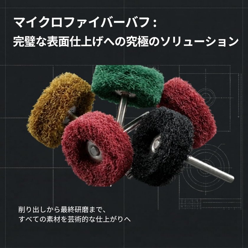 リューター繊維バフ 40本セット 2.35mm軸 研磨バフ ナイロン布混合