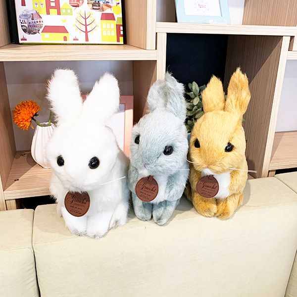 日本製 手作り ぬいぐるみ うさぎ（ウサギ） 座り ベージュ