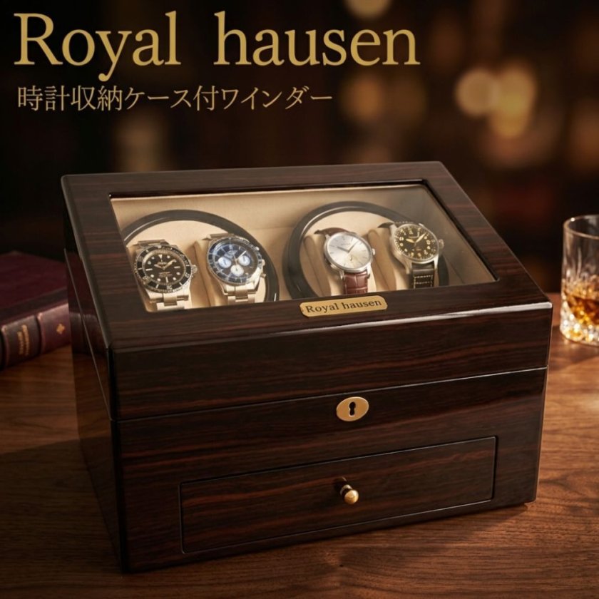  Hausen ロイヤルハウゼン ウォッチワインダー 4本巻き 正規品 ロイヤルハウゼン ワインダー 4本巻き ウォッチワインダー