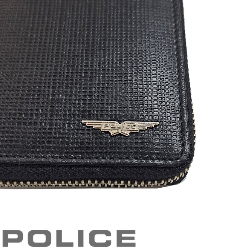 POLICE ポリス ラウンドファスナー 二つ折 財布 PA-70902 メンズ