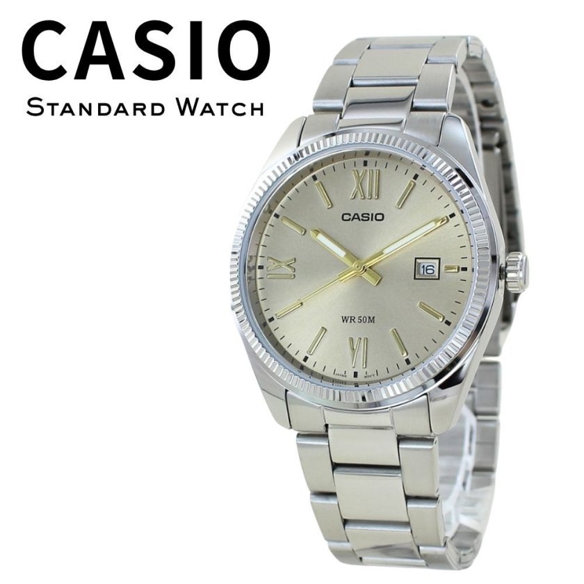 箱なし カシオ 腕時計 メンズ ベージュ シルバー CASIO 海外モデル