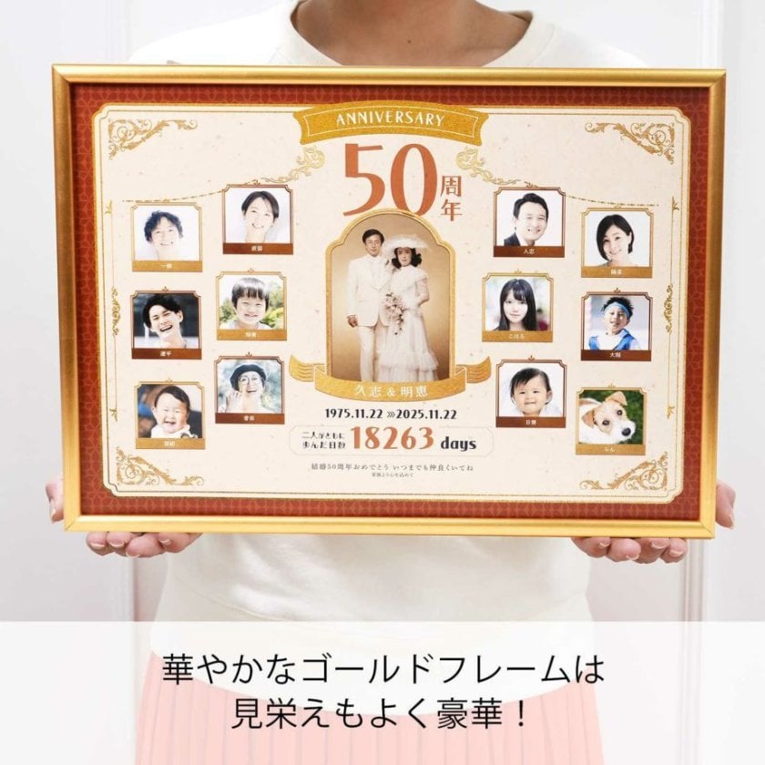 金婚式 結婚記念日 50周年 両親 祖父母 記念品 ギフト / 金婚式・結婚