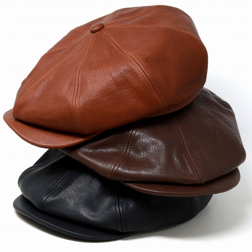 stetson レザー キャスケット 紳士帽 高級 ステットソン SHRINK