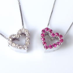 K18YG/PG/WG【0.16ct】ハートダイヤモンドペンダントネックレス 天然 