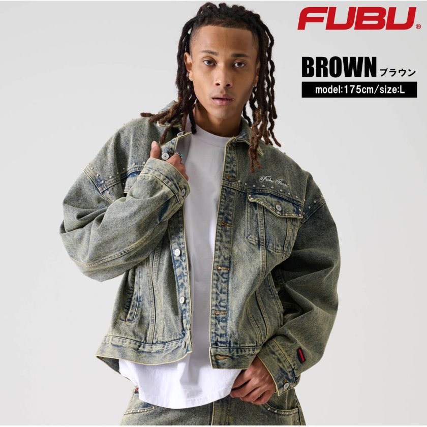 FUBU フブ ジャケット メンズ 長袖 デニムジャケット Gジャン デニム 