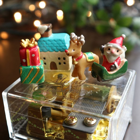 クリスマスの贈り物に✥ミニチュアサイズ サンタのオーケストラ 2セット新品未使用 ミニチュアクリスマス ～サンタと仲間たち～・18弁量産オルゴール