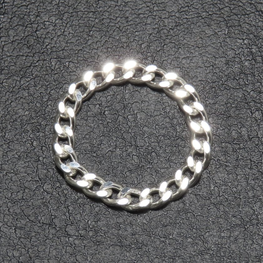 チェーンリング 指輪 シルバー925 3.8mm 【刻印無料】 シンプル 喜平