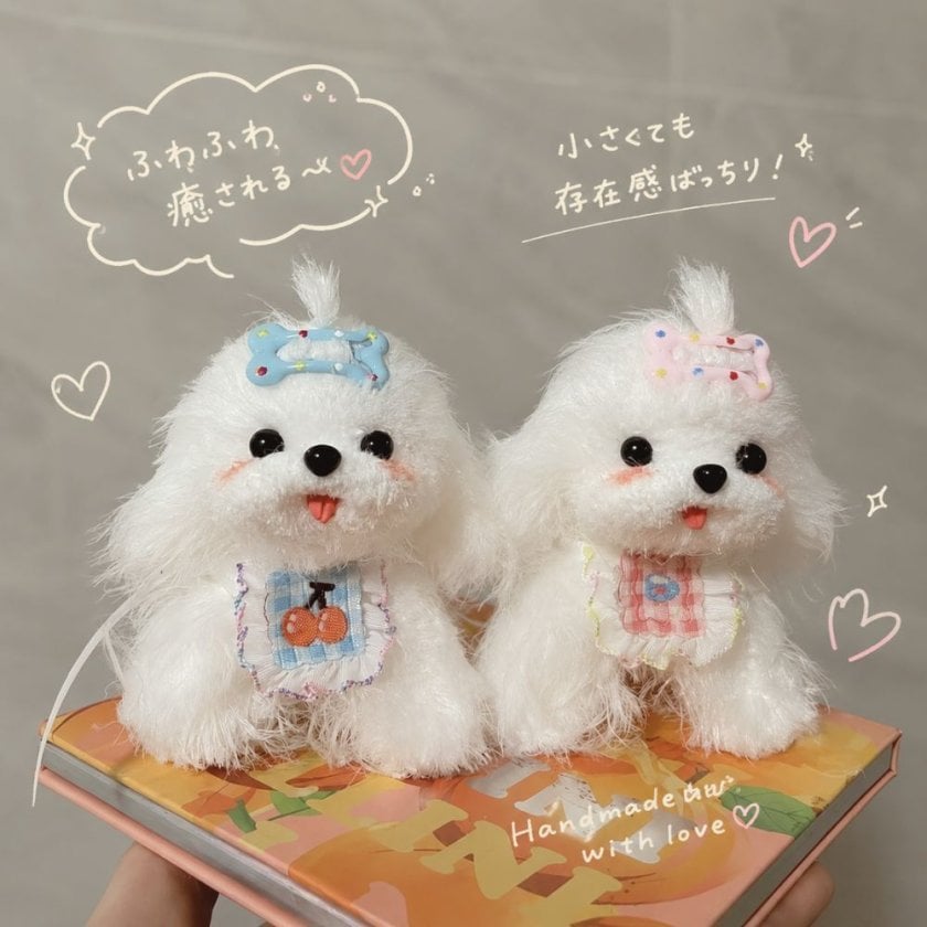 マルチーズ 置物 ハンドメイド 犬 ミニチュア オブジェ インテリア