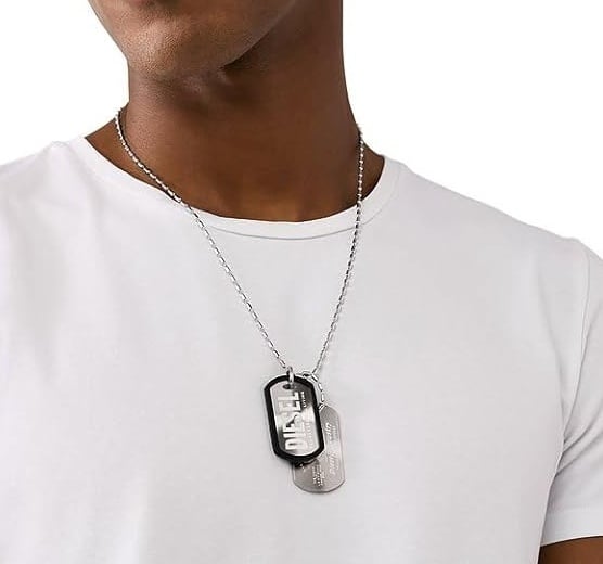 DIESEL ディーゼル ネックレス ドックタグ ダブルヘッド DX1553040